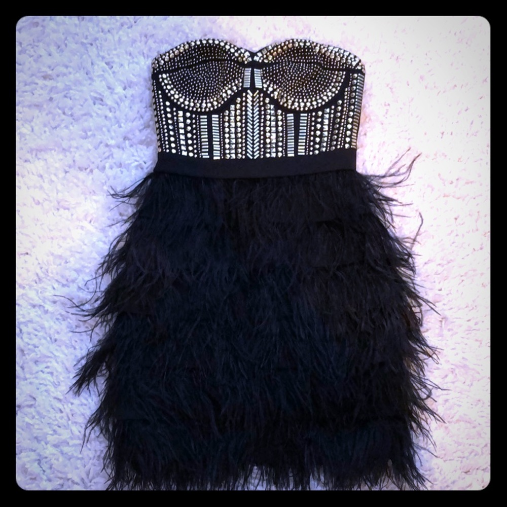 Gianni Bini Beaded Feather Dress